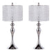 Ashland 27' Contemporary Metal Table Lamp in Polished Nickel with Round Clear K9 Crystal Beads and Polished Nickel Shade from Grandview Gallery by LumiSource - Set of 2 Default -DTYStore