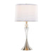 Ashland 28' Contemporary Crystal Table Lamp in Clear Crystal, Brushed Nickel and White Linen Shade with Silver Trim from Grandview Gallery by LumiSource - Set of 2 Default -DTYStore