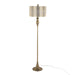 Ashland 63' Contemporary Metal Floor Lamp in Gold Metal with Laser Cut Metal and Off-White Linen Shade from Grandview Gallery by LumiSource Default -DTYStore