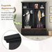 [Assembly Video] Farmhouse 4-in-1 Hall Tree with Wood Grain Bench, Mudroom Versatile Coat Rack with 2 Large Drawer, Entrance Organizer for Hallway, Living Room, Black, 55.9'W (Same as N721P205660) Default -DTYStore