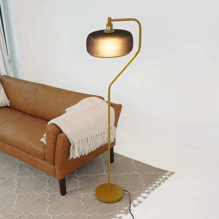 Astris Floor Lamp Black Sprayed and Gold 110-120V Default -DTYStore
