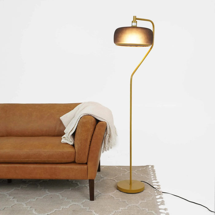Astris Floor Lamp Black Sprayed and Gold 110-120V Default -DTYStore