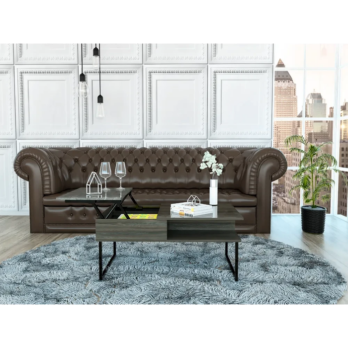 Atlanta Lift Top Coffee Table, One Shelf, Carbon Espresso / Onyx Default -DTYStore