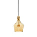 Auburn Bell Shaped Hanging Glass Pendant Light Gold/Amber Dia.9' Default -DTYStore