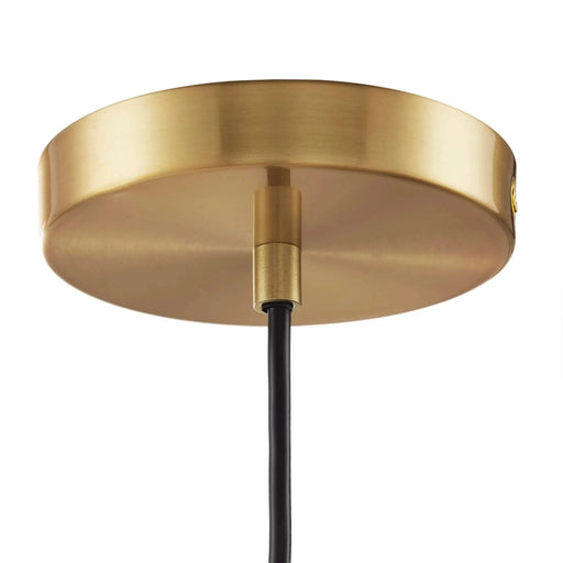 Auburn Bell Shaped Hanging Glass Pendant Light Gold/Amber Dia.9' Default -DTYStore