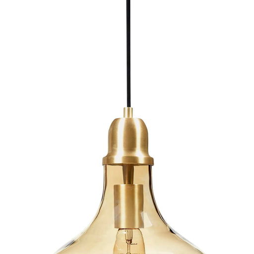 Auburn Bell Shaped Hanging Glass Pendant Light Gold/Amber Dia.9' Default -DTYStore