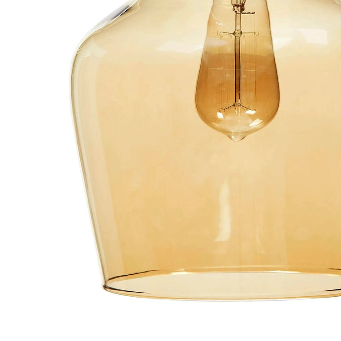 Auburn Bell Shaped Hanging Glass Pendant Light Gold/Amber Dia.9' Default -DTYStore