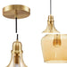 Auburn Bell Shaped Hanging Glass Pendant Light Gold/Amber Dia.9' Default -DTYStore
