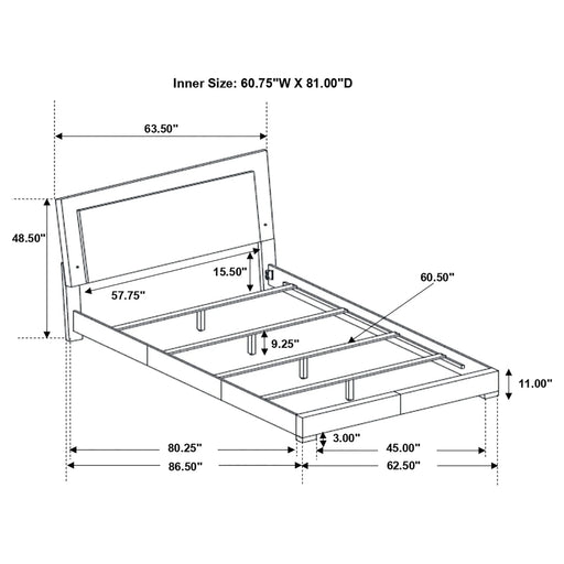 August Glossy White 6-piece Panel Bedroom Set Default -DTYStore
