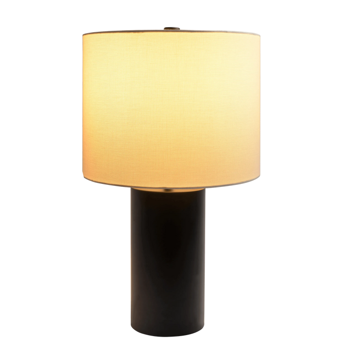 Aura Black Table Lamp with On/Off Switch Black Block Base Default -DTYStore