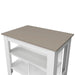 Aztec Kitchen Island in Melamine with Open Storage, Taupe/white Default -DTYStore