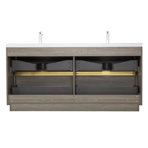 BATHIN 72' Freestanding Bathroom Vanity with Sink, Bathroom Storage Vanity Cabinet with Stone Resin Countertop and Soft Close Drawers, Ash Grey 24V14-72AG Default -DTYStore