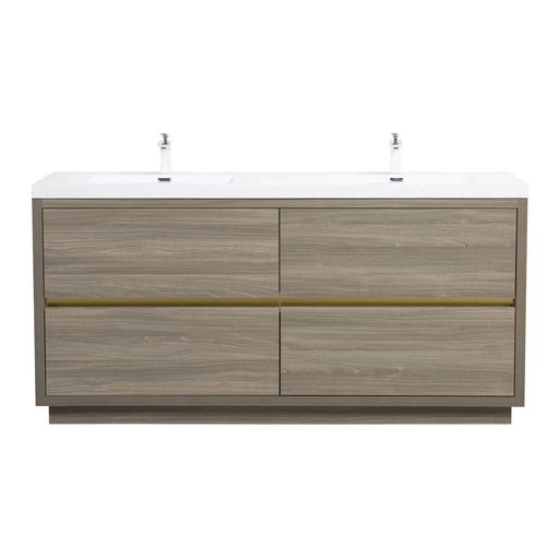 BATHIN 72' Freestanding Bathroom Vanity with Sink, Bathroom Storage Vanity Cabinet with Stone Resin Countertop and Soft Close Drawers, Ash Grey 24V14-72AG Default -DTYStore