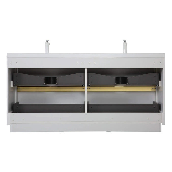 BATHIN 72' Freestanding Bathroom Vanity with Sink, Bathroom Storage Vanity Cabinet with Stone Resin Countertop and Soft Close Drawers, Glossy White 24V14-72GW Default -DTYStore