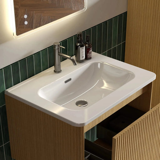BB04-30-301, Integrated white ceramic basin, drain not included Default -DTYStore