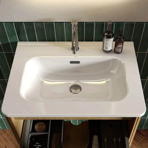 BB04-30-301, Integrated white ceramic basin, drain not included Default -DTYStore