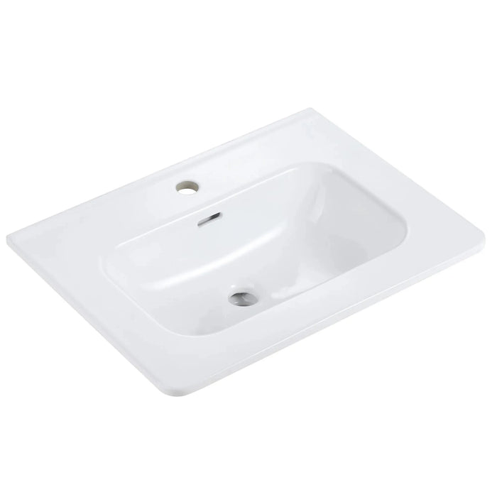 BB0424Y301, Integrated glossy white ceramic basin, drain and faucet not included Default -DTYStore