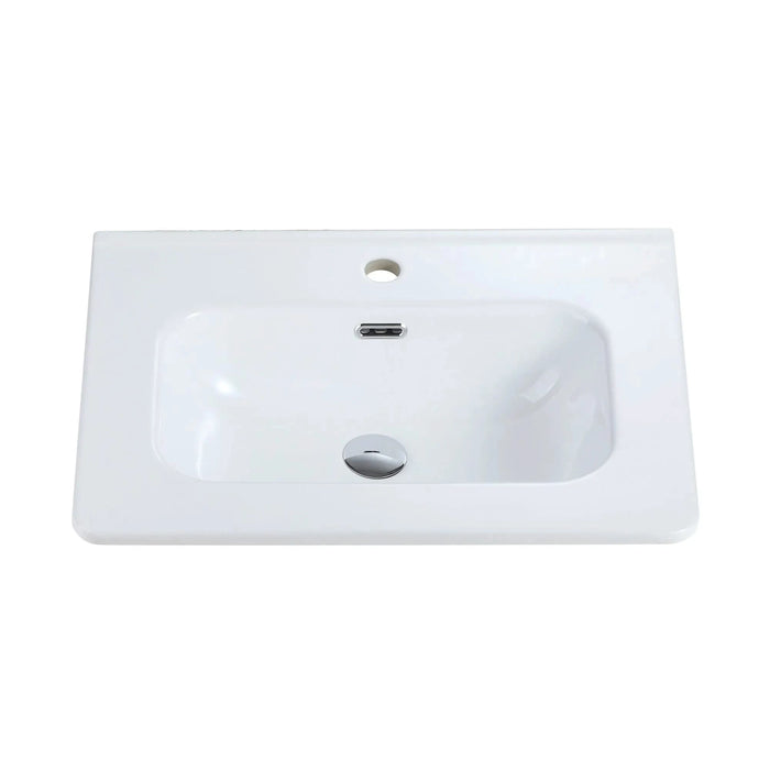 BB0424Y301, Integrated glossy white ceramic basin, drain and faucet not included Default -DTYStore