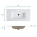 BB0436Y301, Integrated white ceramic basin, drain assembly NOT included Default -DTYStore