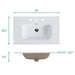 BB0930Y331, Integrated white ceramic basin with three predrilled faucet holes, faucet and drain assembly NOT included Default -DTYStore
