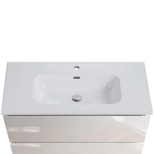 BB0936Y311, Integrated white ceramic basin, drain assembly NOT included Default -DTYStore