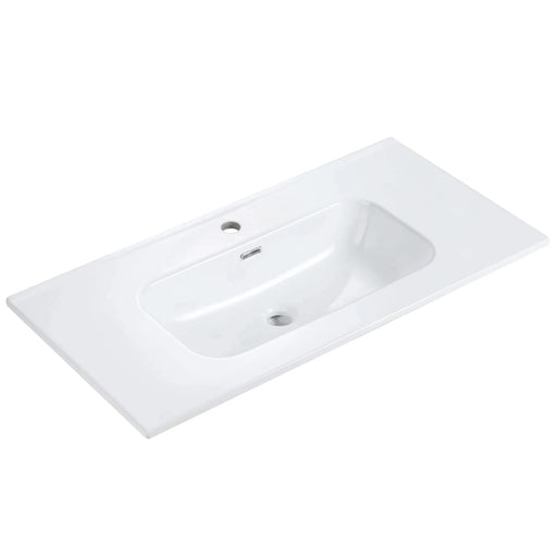 BB0936Y311, Integrated white ceramic basin, drain assembly NOT included Default -DTYStore