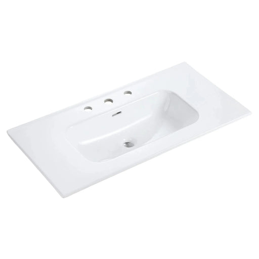 BB0936Y331, Integrated white ceramic basin, drain assembly NOT included Default -DTYStore