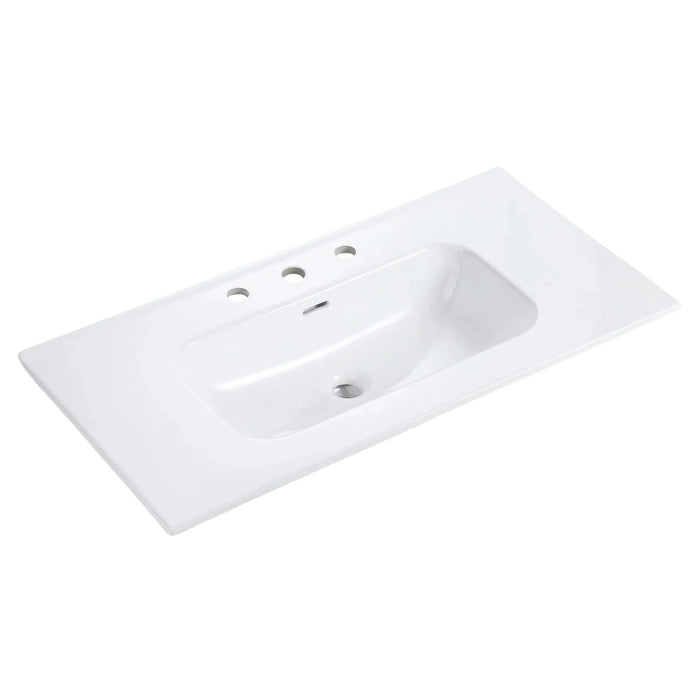 BB0936Y331, Integrated white ceramic basin, drain assembly NOT included Default -DTYStore
