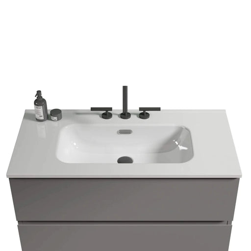 BB0936Y331, Integrated white ceramic basin, drain assembly NOT included Default -DTYStore