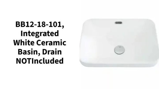 BB12-18-101, Integrated White Ceramic Basin, Drain NOTIncluded Default -DTYStore