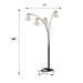 BLACK 4-HEAD CRYSTAL INSPIRED ARCH FLOOR LAMP Default -DTYStore