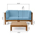 BRAVA X-BACK - 2 SEATER SECTIONAL LOVESEAT WITH COFFEE TABLE, BLUE Default -DTYStore