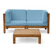 BRAVA X-BACK - 2 SEATER SECTIONAL LOVESEAT WITH COFFEE TABLE, BLUE Default -DTYStore