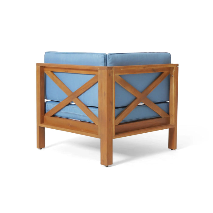 BRAVA X-BACK 4-PIECE SOFA SET, BLUE Default -DTYStore