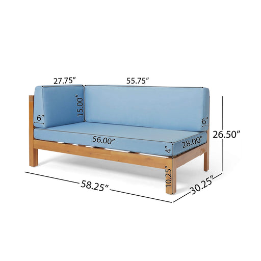 BRAVA X-BACK 4-PIECE SOFA SET, BLUE Default -DTYStore