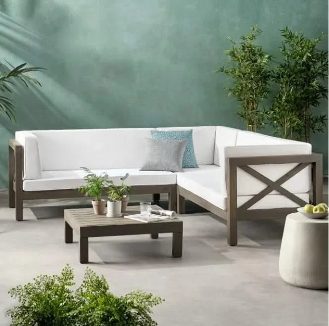 BRAVA X-BACK 4-PIECE SOFA SET , WHITE Default -DTYStore