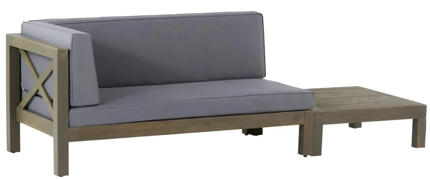 BRAVA X-BACK CORNER BENCH-L WITH COFFEE TABLE Default -DTYStore