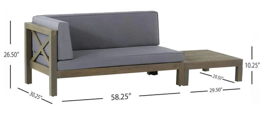 BRAVA X-BACK CORNER BENCH-L WITH COFFEE TABLE Default -DTYStore