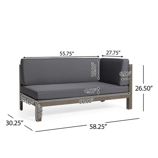 BRAVA X-BACK CORNER BENCH-L WITH COFFEE TABLE Default -DTYStore
