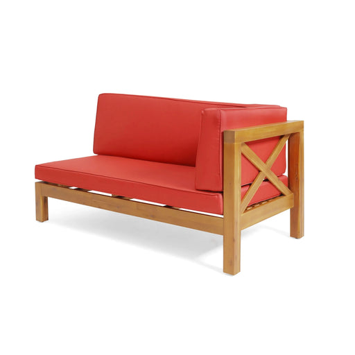 BRAVA X-BACK CORNER BENCH-R WITH COFFEE TABLE , RED Default -DTYStore