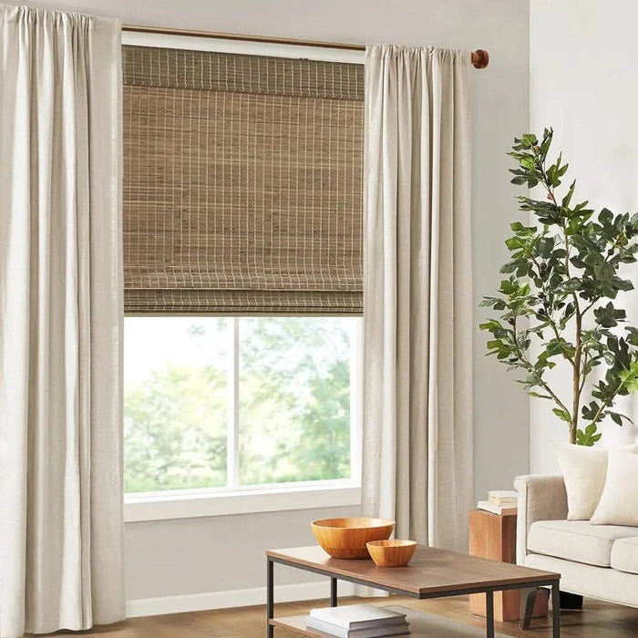 Bamboo Light Filtering Roman Shade 64'L Default -DTYStore
