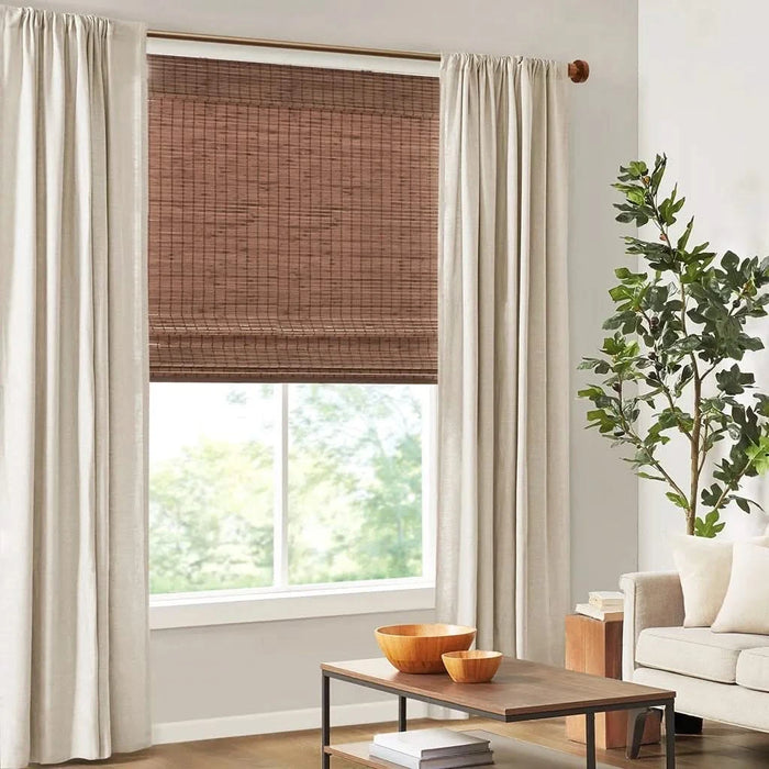 Bamboo Light Filtering Roman Shade 64'L Default -DTYStore