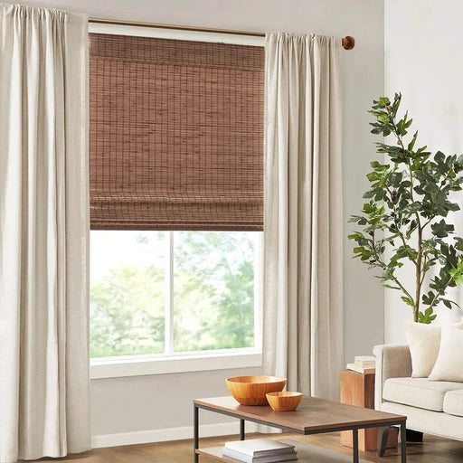 Bamboo Light Filtering Roman Shade 64'L Default -DTYStore