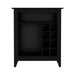 Bar Cabinet Castle, One Open Shelf, Six Wine Cubbies, Black Wengue Finish Default -DTYStore