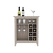 Bar Cabinet Castle, One Open Shelf, Six Wine Cubbies, Light Gray Finish Default -DTYStore