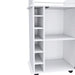 Bar Cart Baltimore, Six Wine Cubbies, Glass Door, Four Caster, Two Shelves, White Finish Default -DTYStore