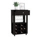 Bar Cart Bayamon, Twelve Wine Cubbies, Four Legs, Black Wengue Finish Default -DTYStore