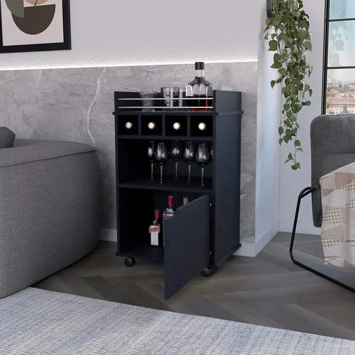 Bar Cart Kinsley, Living Room, Black Default -DTYStore