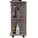 Bar Cart, Two External Shelves, Four Casters, Six Built-in Wine Rack, Single Door Cabinet -Light Gray Default -DTYStore