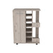 Bar Cart Wells, Four Casters, Light Gray Finish Default -DTYStore